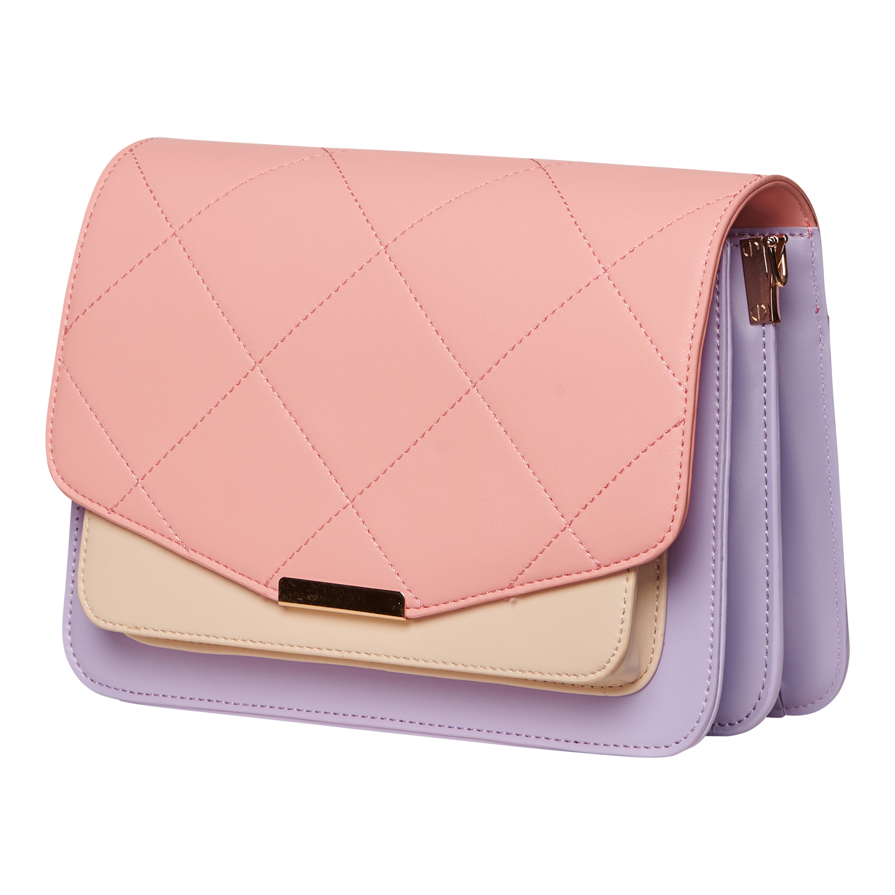 Noella Blanca Multi Compartment Bag Coral/Purple/Nude