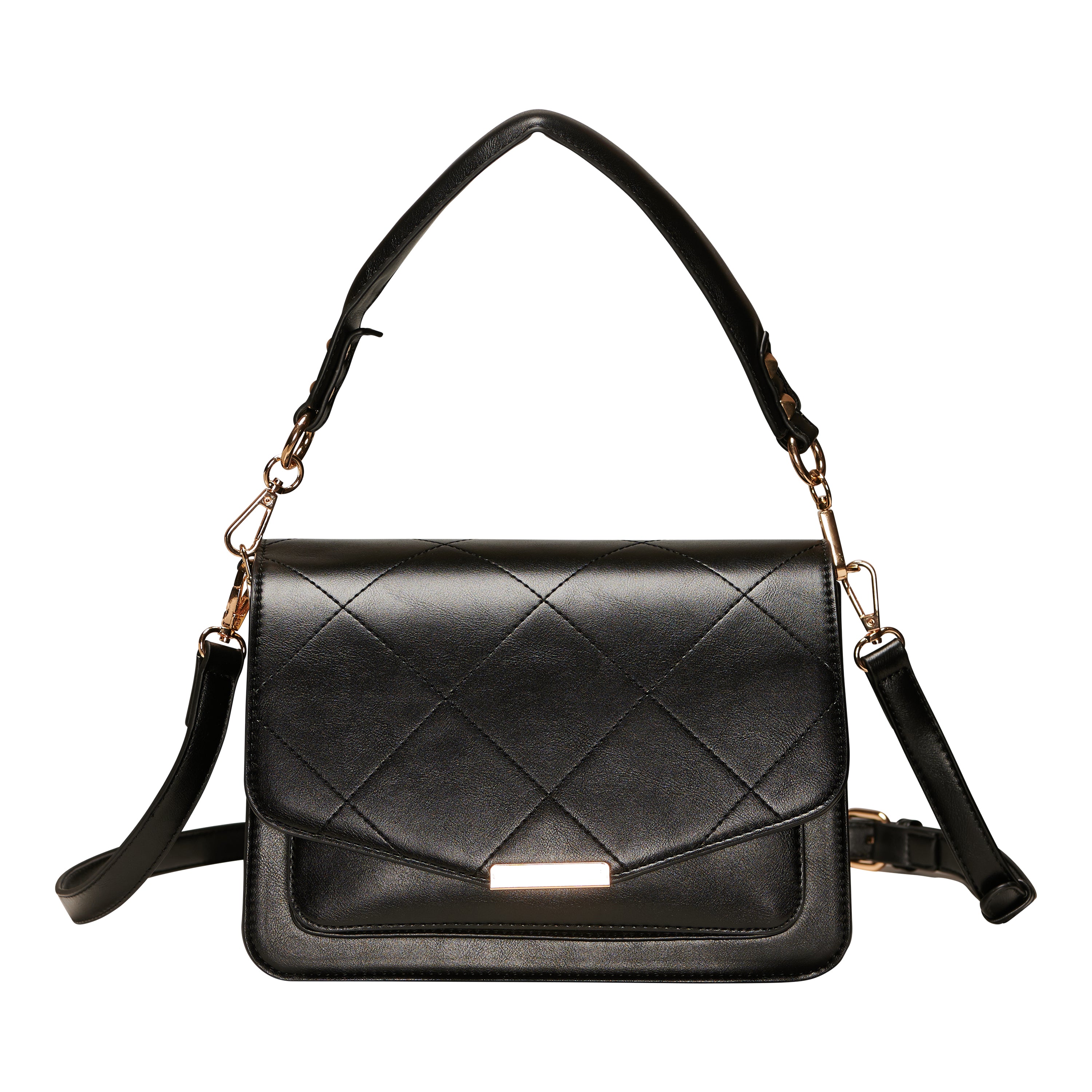 Noella Blanca Multi Compartment Bag Black Leather Look