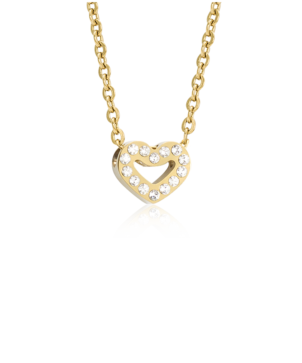 Blomdahl Halsband Brilliance Heart Hollow 8 mm Halsband, Crystal, Golden