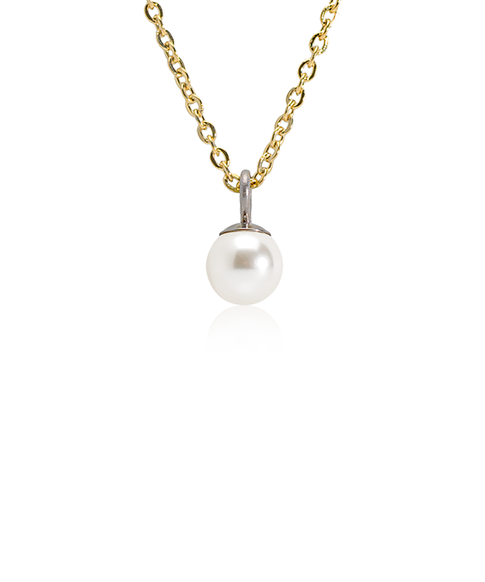 Blomdahl Halsband Pearl White, Golden