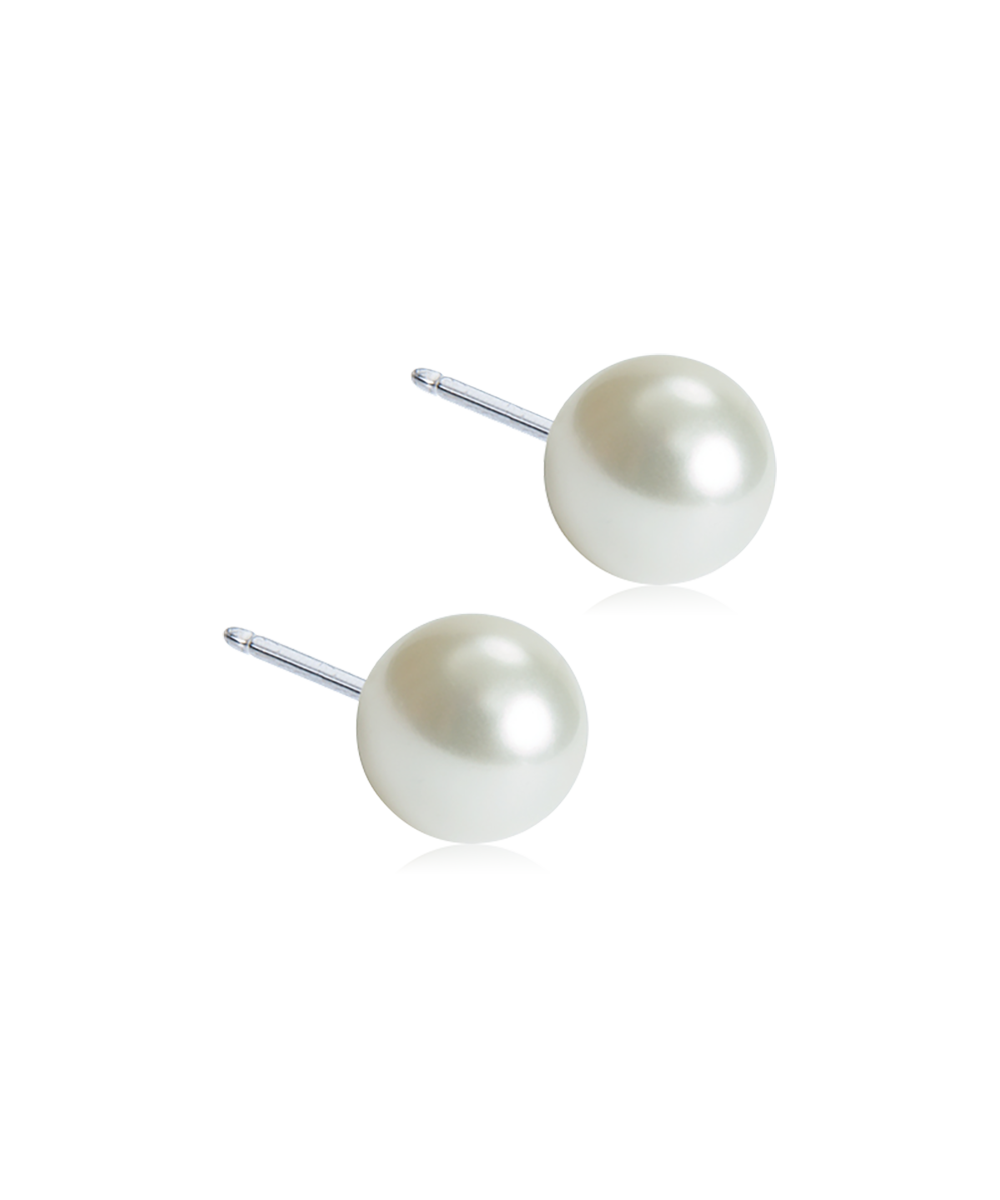 Blomdahl Pearl Örhängen 6 mm, White