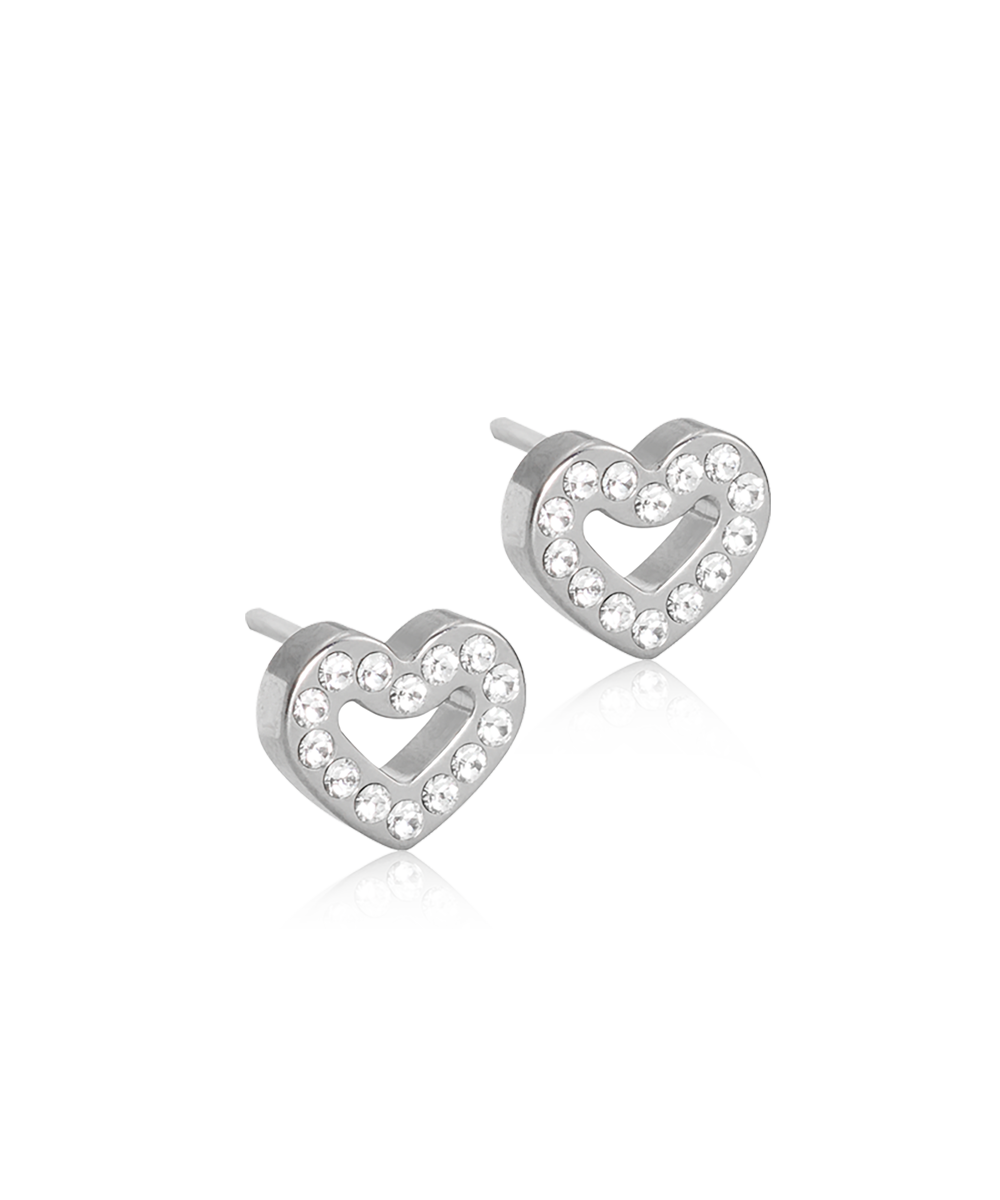 Blomdahl NT Örhängen Brilliance Heart Hollow 8 mm, Crystal