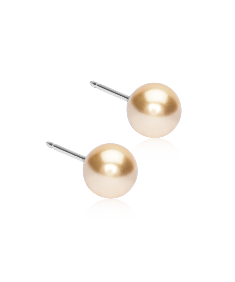 Blomdahl Pearl Örhängen 6 mm, Golden Shimmer