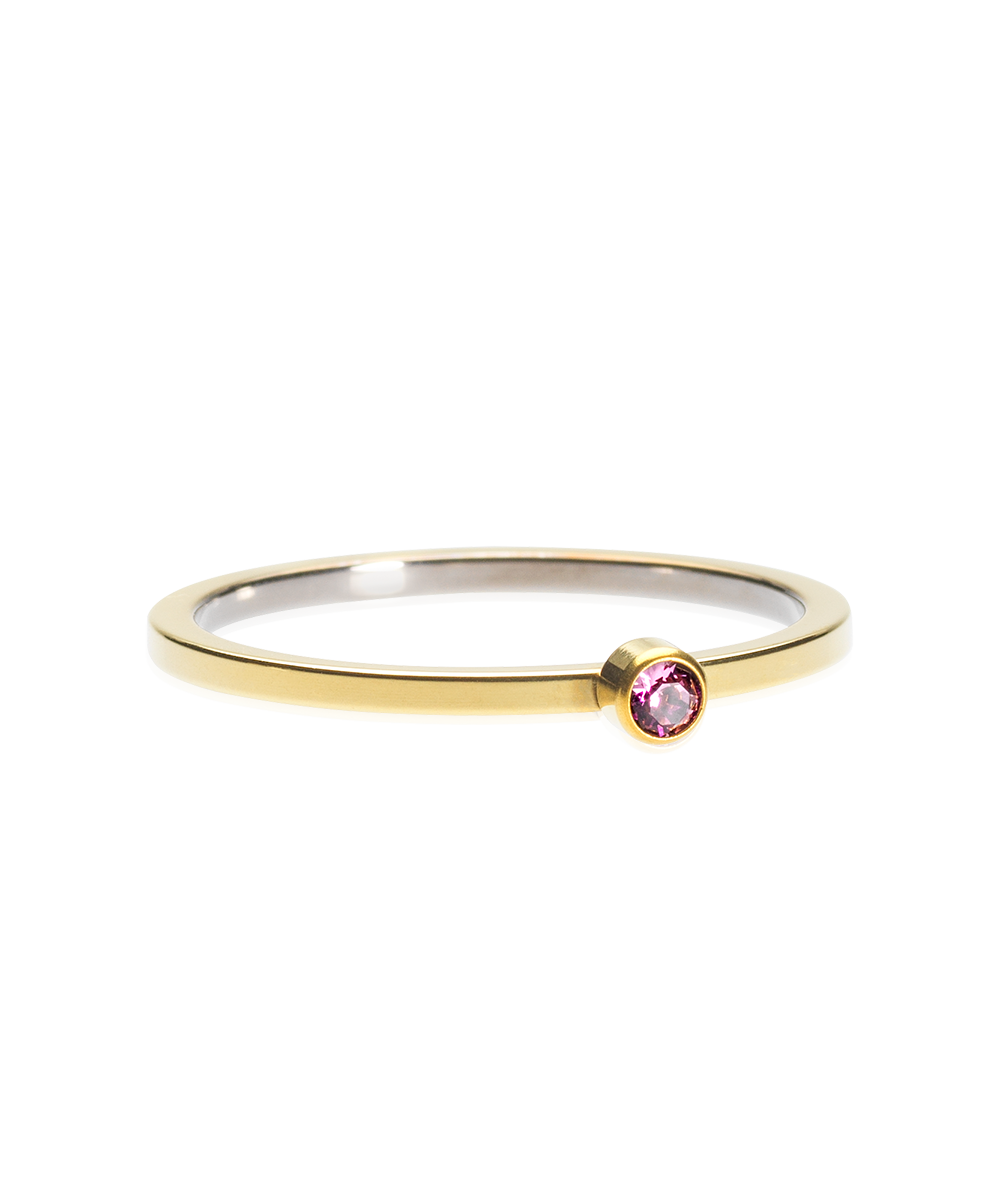 Blomdahl Bezel Tiny Ring Golden Titanium, Lilac