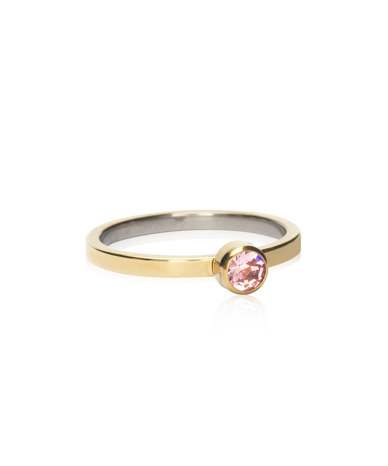 Blomdahl Bezel Ring Golden Titanium, Light Rose